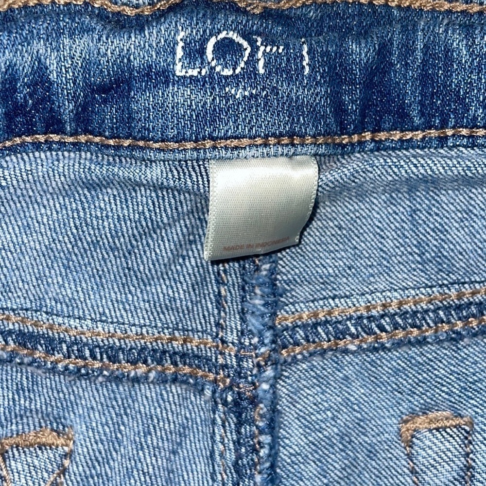 Loft Denim Jeans Girlfriend Stretch comfy Distressed Ripped Size 0 - Picture 5 of 7